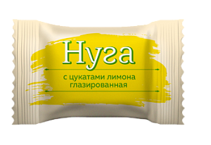 Конфета Нуга с цукатами лимона глазированные Деликатесса